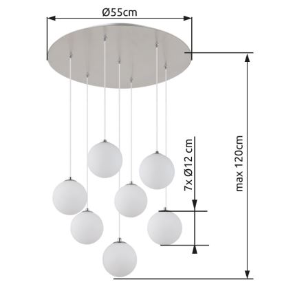 Globo - LED Żyrandol na lince 7xG9/3,5W/230V biały