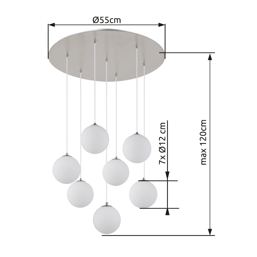 Globo - LED Żyrandol na lince 7xG9/3,5W/230V biały