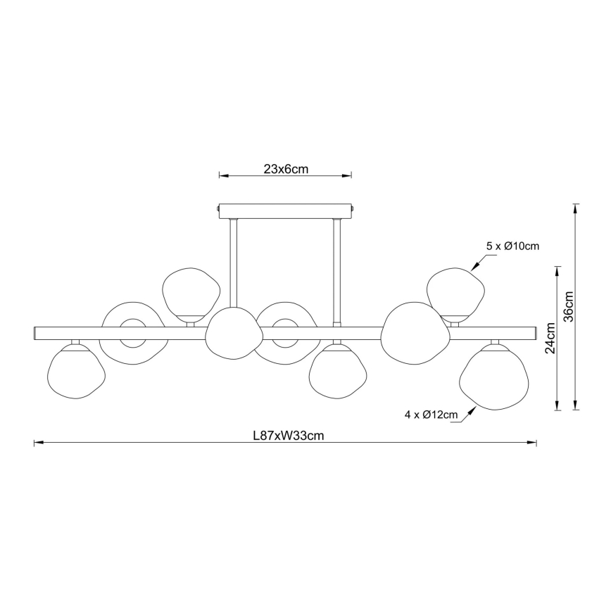 Globo - Żyrandol na pręcie 9xG9/5W/230V 33x87 cm