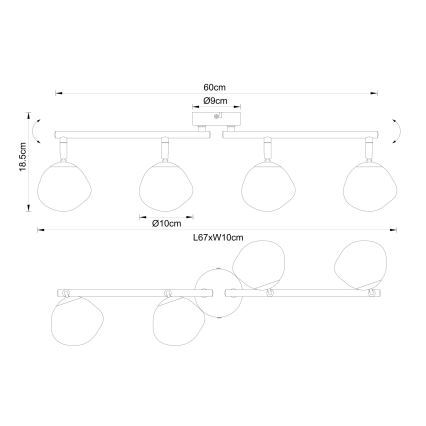Globo - Oprawa punktowa 4xG9/5W/230V