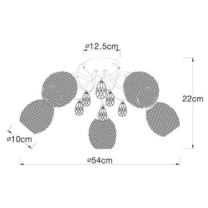 Globo - Żyrandol natynkowy 5xE14/40W/230V