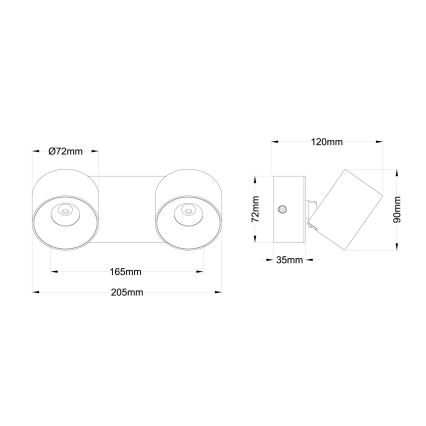 Globo - Lampa punktowa LED 2xLED/6W/230V