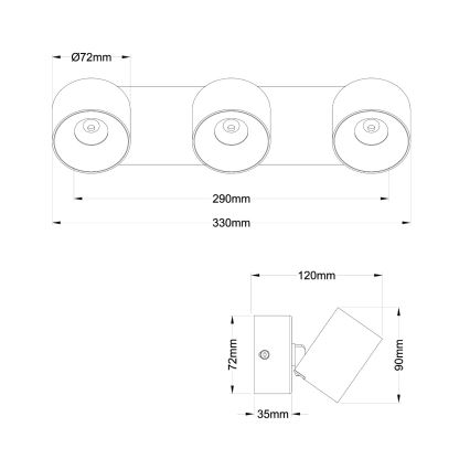 Globo - Oprawa punktowa LED 3xLED/6W/230V