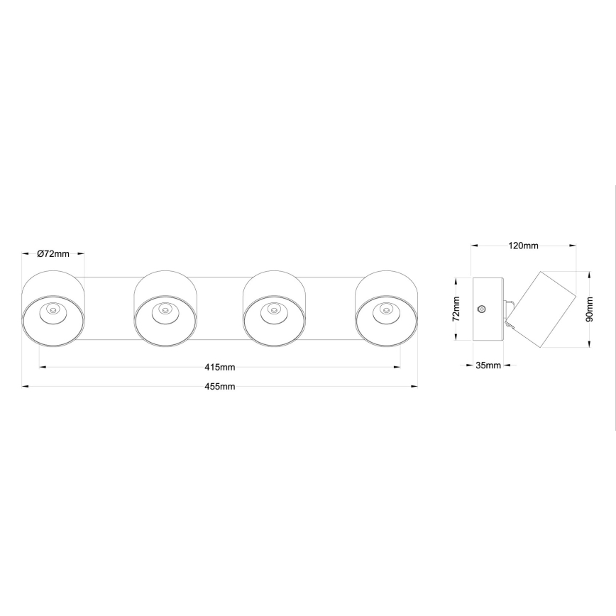 Globo - LED Oprawa punktowa 4xLED/6W/230V
