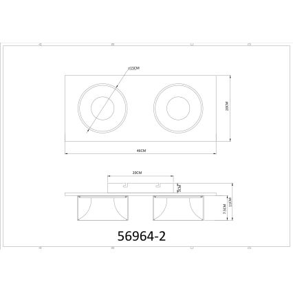 Globo - Lampa sufitowa LED/24W/230V 3000K 46x20 cm mosiądz