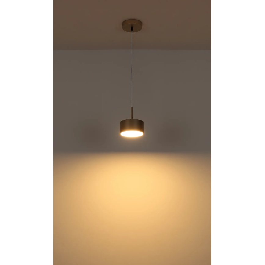 Globo - Lampa wisząca LED na lince LED/12W/230V 3000K śr. 15 cm mosiądz