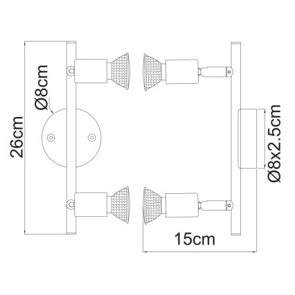 Globo - LED Oświetlenie punktowe 2xGU10/3W/230V