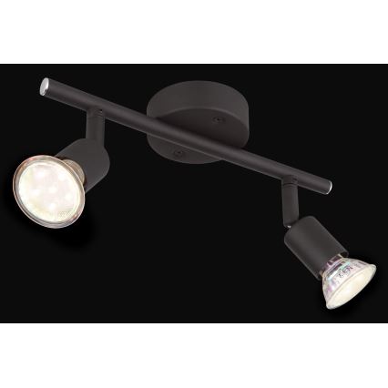 Globo - LED Oświetlenie punktowe 2xGU10/3W/230V czarne