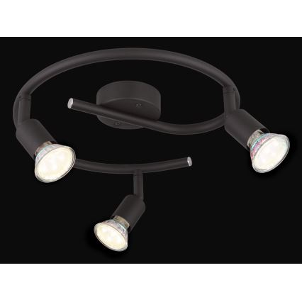 Globo - LED Oświetlenie punktowe 3xGU10/3W/230V czarne