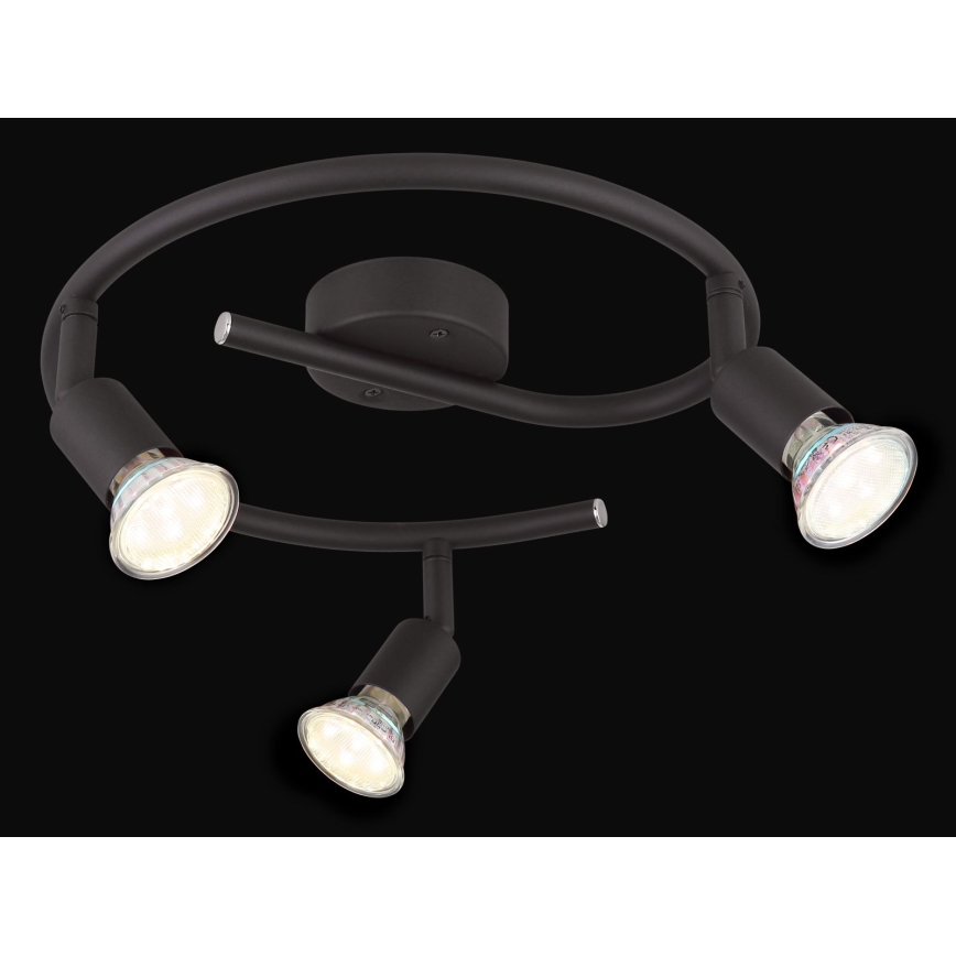 Globo - LED Oświetlenie punktowe 3xGU10/3W/230V czarne