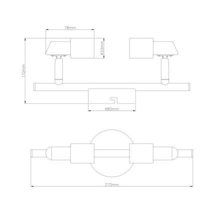 Globo - LED Oświetlenie punktowe 2xGU10/3W/230V