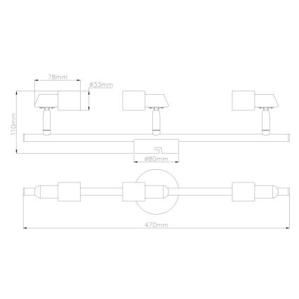 Globo - LED Oświetlenie punktowe 3xGU10/3W/230V