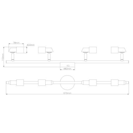 Globo - LED Oświetlenie punktowe 4xGU10/3W/230V