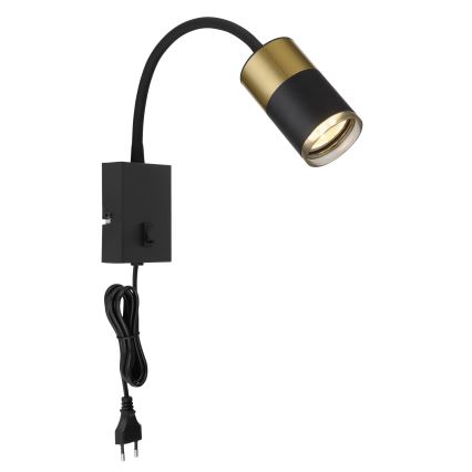 Globo 57850W - Kinkiet punktowy BRISBON 1xGU10/25W/230V czarny/złoty