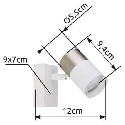 Globo - Kinkiet punktowy 1xGU10/25W/230V biały/matowy chrom