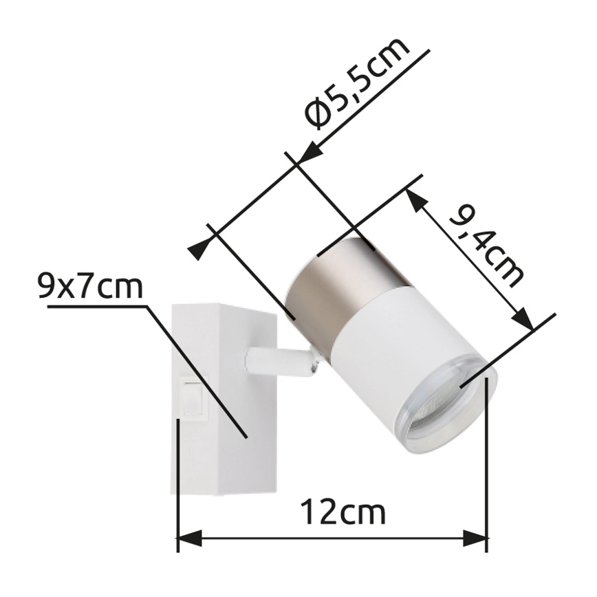 Globo - Kinkiet punktowy 1xGU10/25W/230V biały/matowy chrom