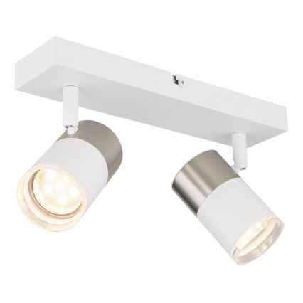 Globo - Oświetlenie punktowe 2xGU10/25W/230V biały/matowy chrom