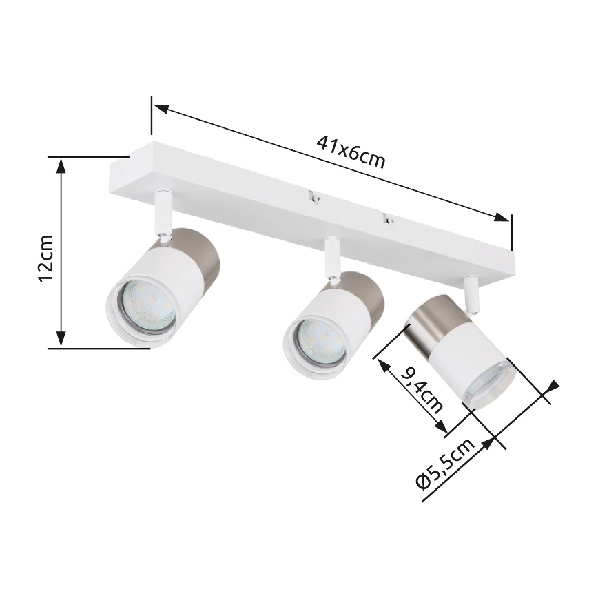 Globo - Oświetlenie punktowe 3xGU10/25W/230V biały/matowy chrom