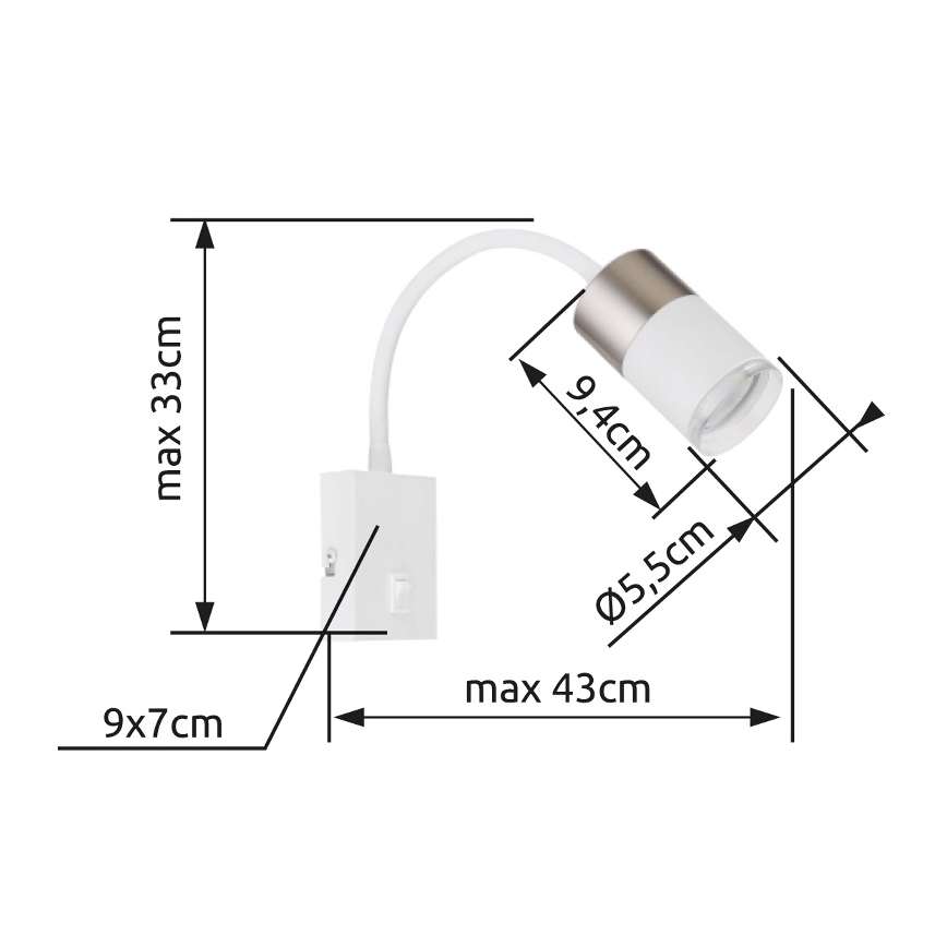 Globo - Kinkiet punktowy 1xGU10/25W/230V biały/matowy chrom