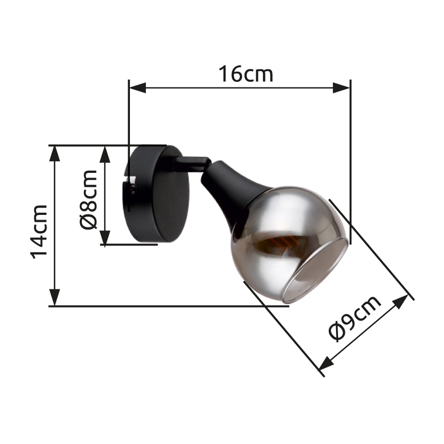Globo - Kinkiet punktowy 1xE14/40W/230V czarny