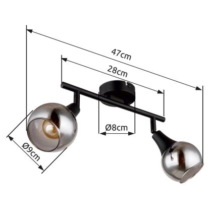 Globo - Oświetlenie punktowe 2xE14/40W/230V czarne