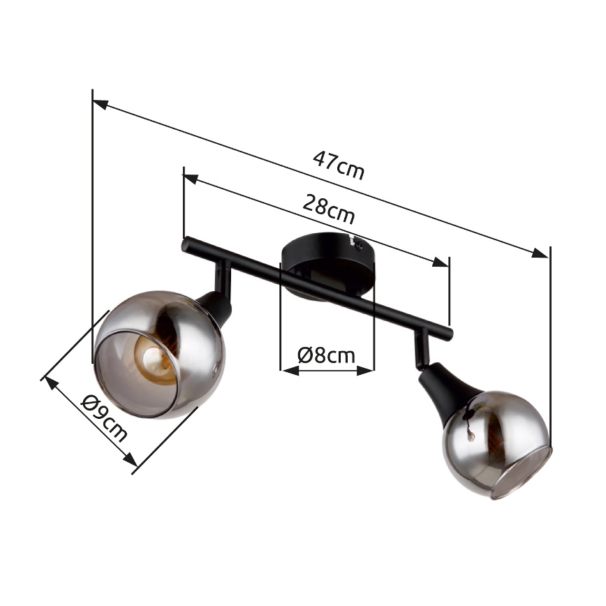 Globo - Oświetlenie punktowe 2xE14/40W/230V czarne