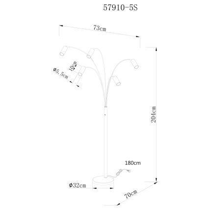 Globo - Lampa podłogowa 5xGU10/35W/230V