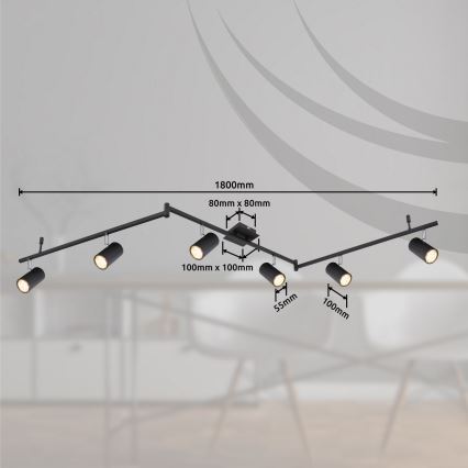 Globo - Oświetlenie punktowe 6xGU10/35W/230V czarne