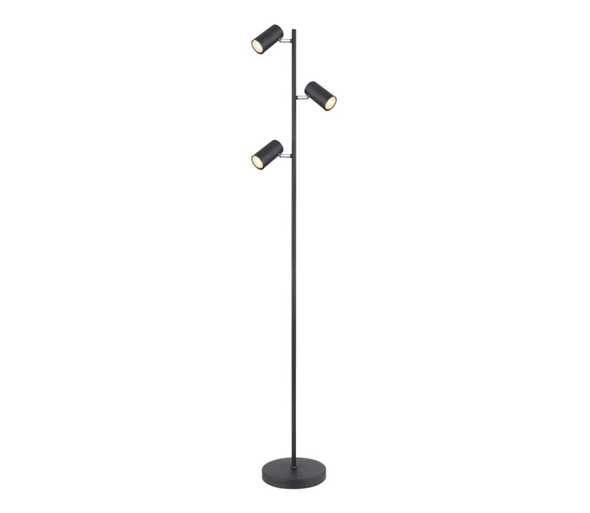 Globo 57910SB - Lampa podłogowa ROBBY 3xGU10/5W/230V czarna