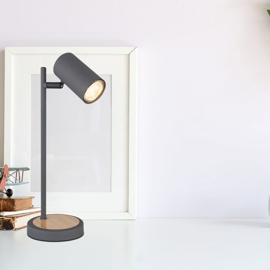 Globo - Lampa stołow 1xGU10/5W/230V szary/brązowy