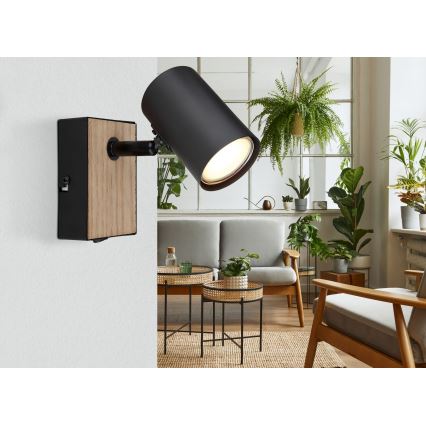 Globo - Kinkiet punktowy 1xGU10/25W/230V czarny/brązowy