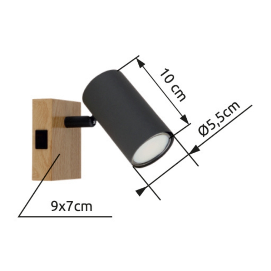Globo - Kinkiet punktowy 1xGU10/25W/230V szary/brązowy