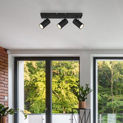 Globo - Lampa punktowa 3xGU10/35W/230V czarna