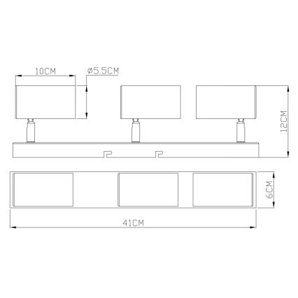 Globo - Lampa punktowa 3xGU10/35W/230V czarna