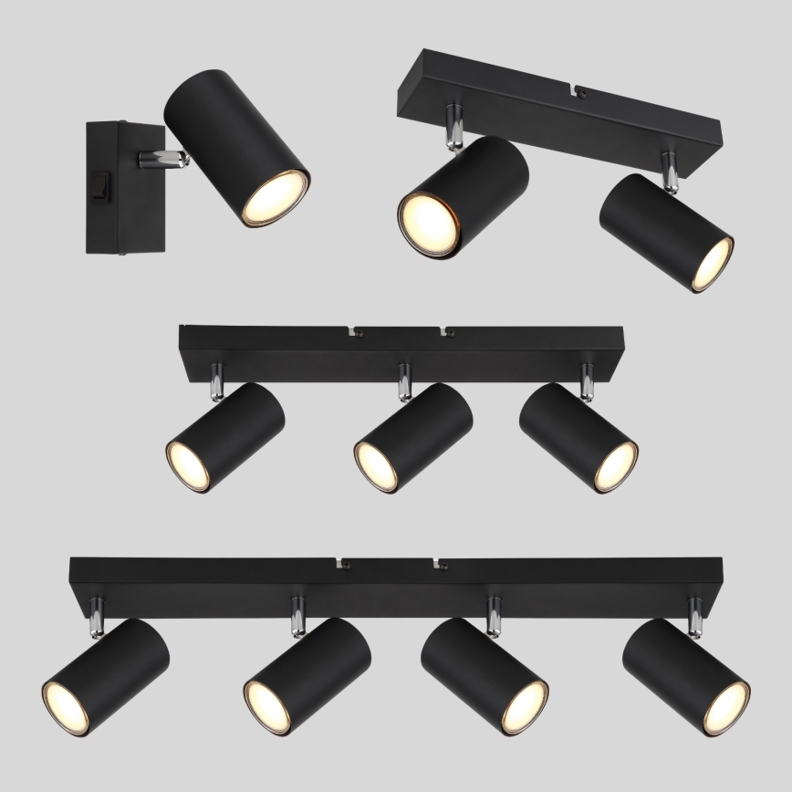 Globo - Lampa punktowa 3xGU10/35W/230V czarna