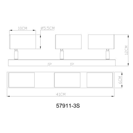Globo - Oprawa punktowa 3xGU10/35W/230V
