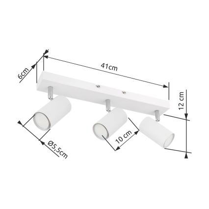 Globo - Oświetlenie punktowe 3xGU10/35W/230V biały