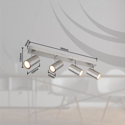 Globo - Oświetlenie punktowe 4xGU10/25W/230V matowy chrom