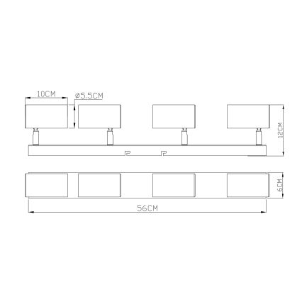 Globo - Oświetlenie punktowe 4xGU10/35W/230V czarny