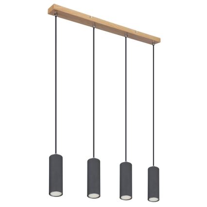 Globo - Lampa wisząca na linkach 4xGU10/35W/230V szara/brązowa