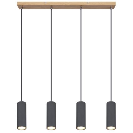 Globo - Lampa wisząca na linkach 4xGU10/35W/230V szara/brązowa