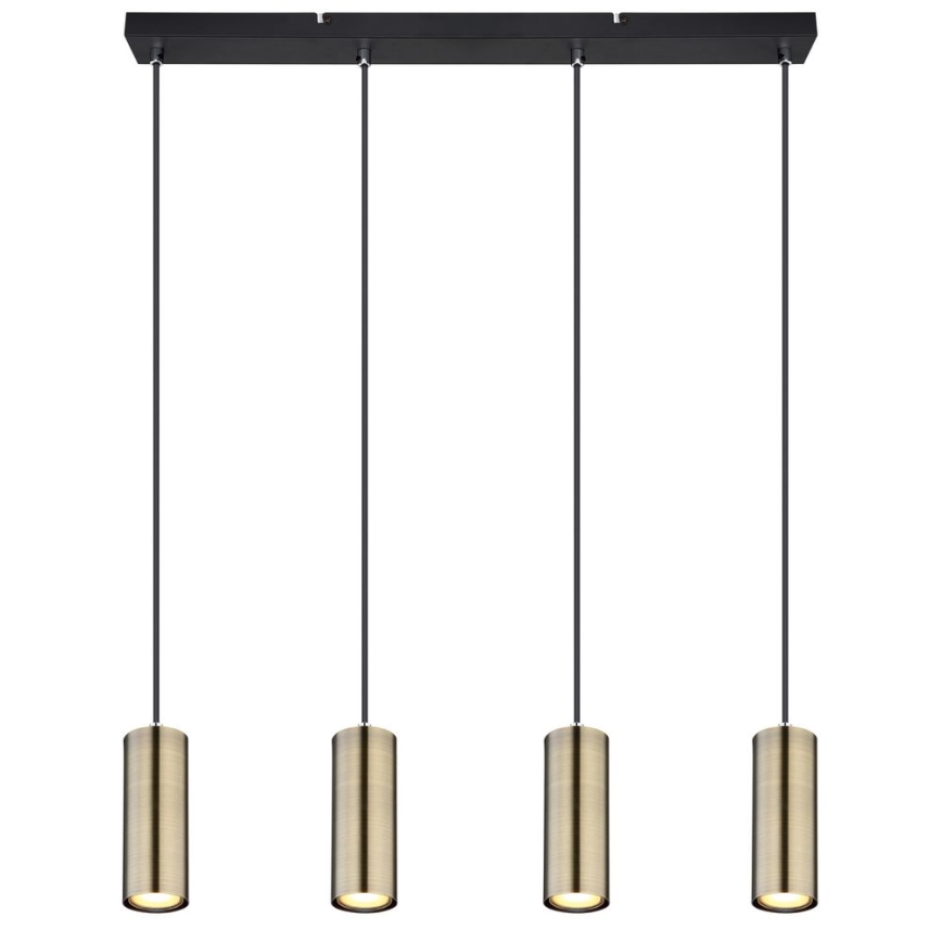 Globo - Lampa wisząca na linkach 4xGU10/35W/230V czarny/mosiądz