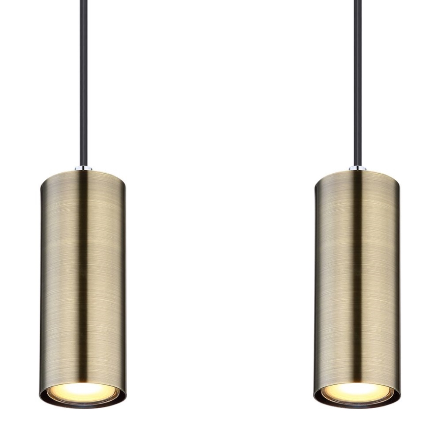 Globo - Lampa wisząca na linkach 4xGU10/35W/230V czarny/mosiądz