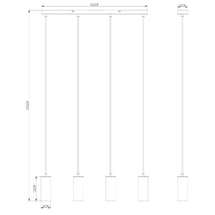 Globo - Lampa wisząca na linkach 4xGU10/35W/230V czarny/mosiądz