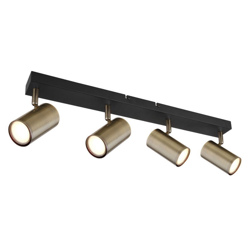 Globo - Oprawa punktowa 4xGU10/35W/230V czarna/mosiądz