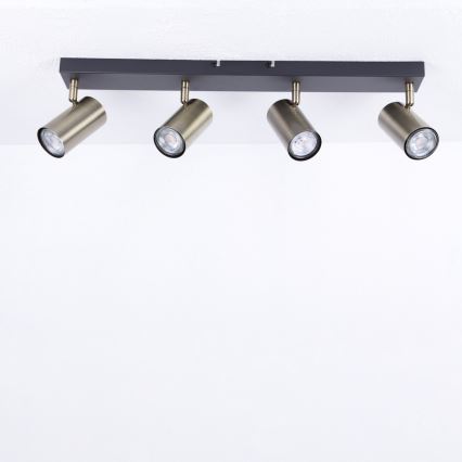 Globo - Oprawa punktowa 4xGU10/35W/230V czarna/mosiądz