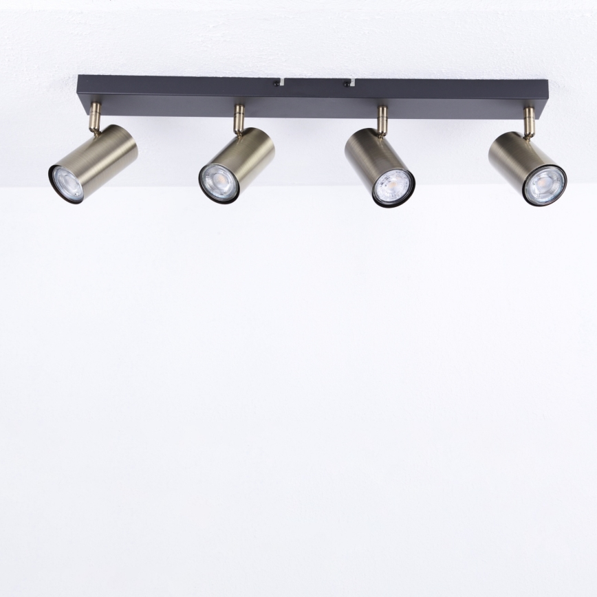 Globo - Oprawa punktowa 4xGU10/35W/230V czarna/mosiądz