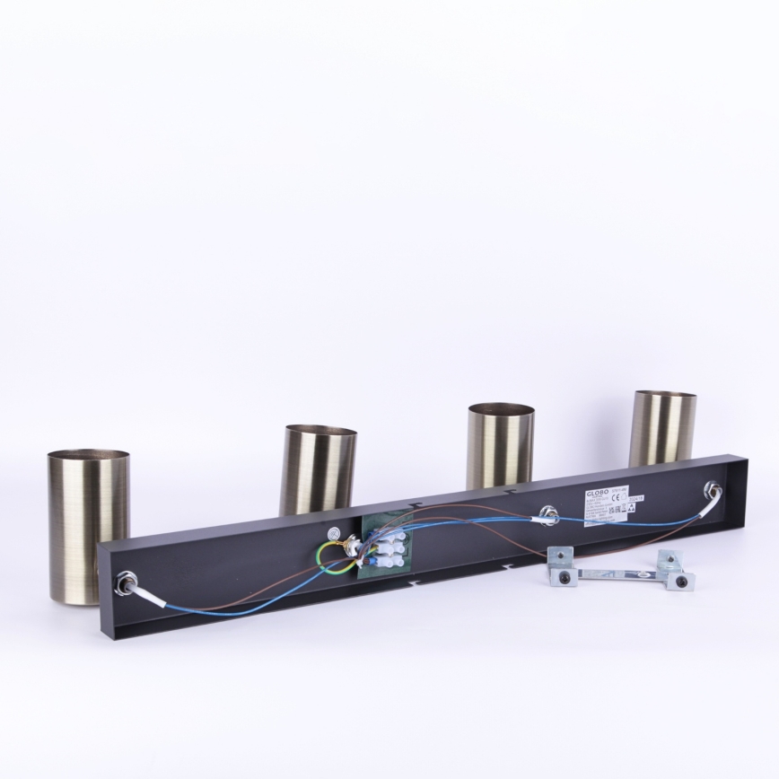 Globo - Oprawa punktowa 4xGU10/35W/230V czarna/mosiądz