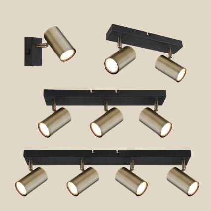 Globo - Oprawa punktowa 4xGU10/35W/230V czarna/mosiądz