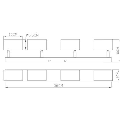 Globo - Oświetlenie punktowe 4xGU10/35W/230V czarny/mosiądz